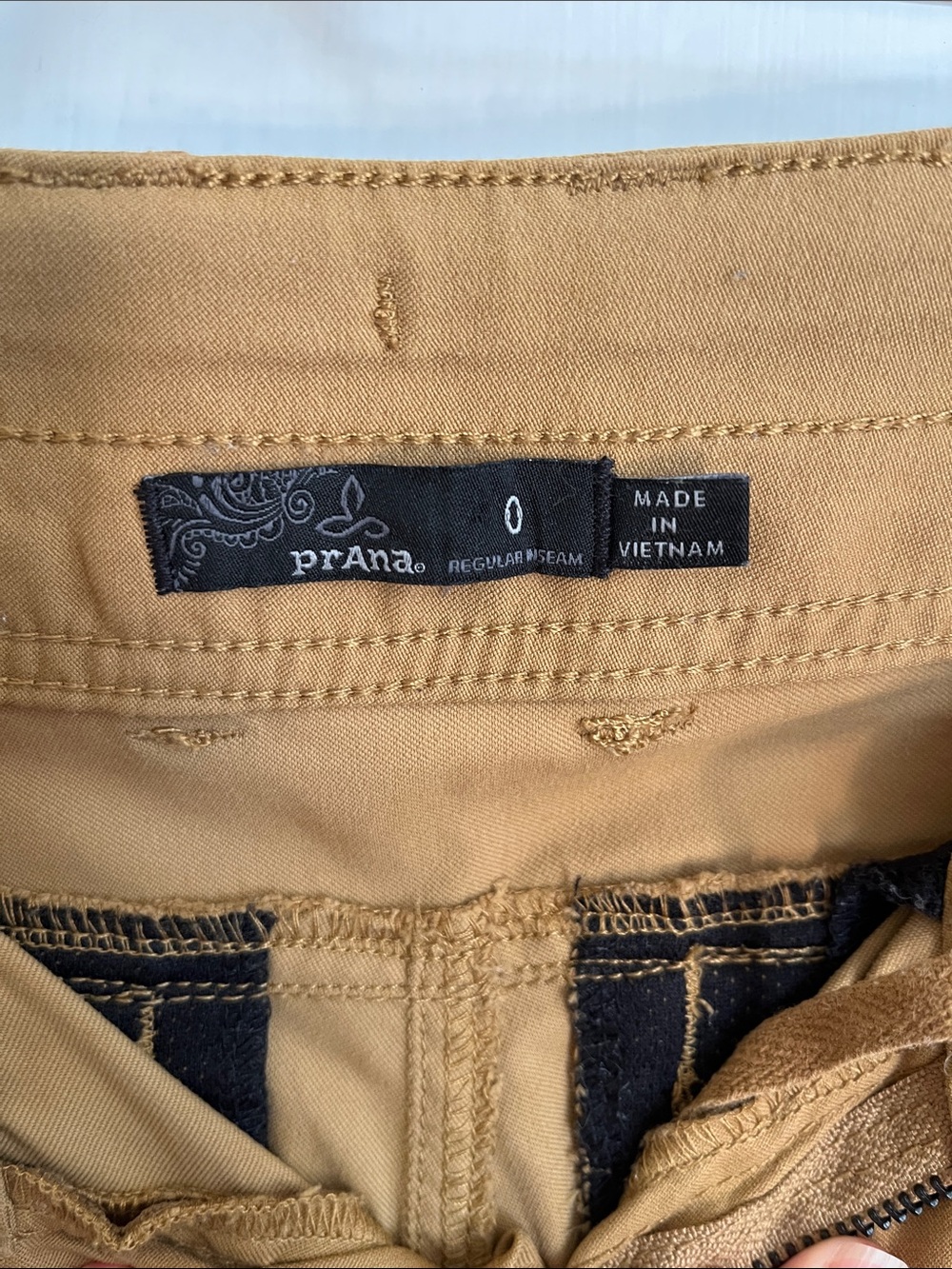 Prana Zion Stretch Hiking Pants with Roll-up Snaps in Mustard - Picture 3 of 7
